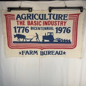 VTG Bicentennial Tapestry, Farm Bureau, Patriotic, Agriculture, Collectible
